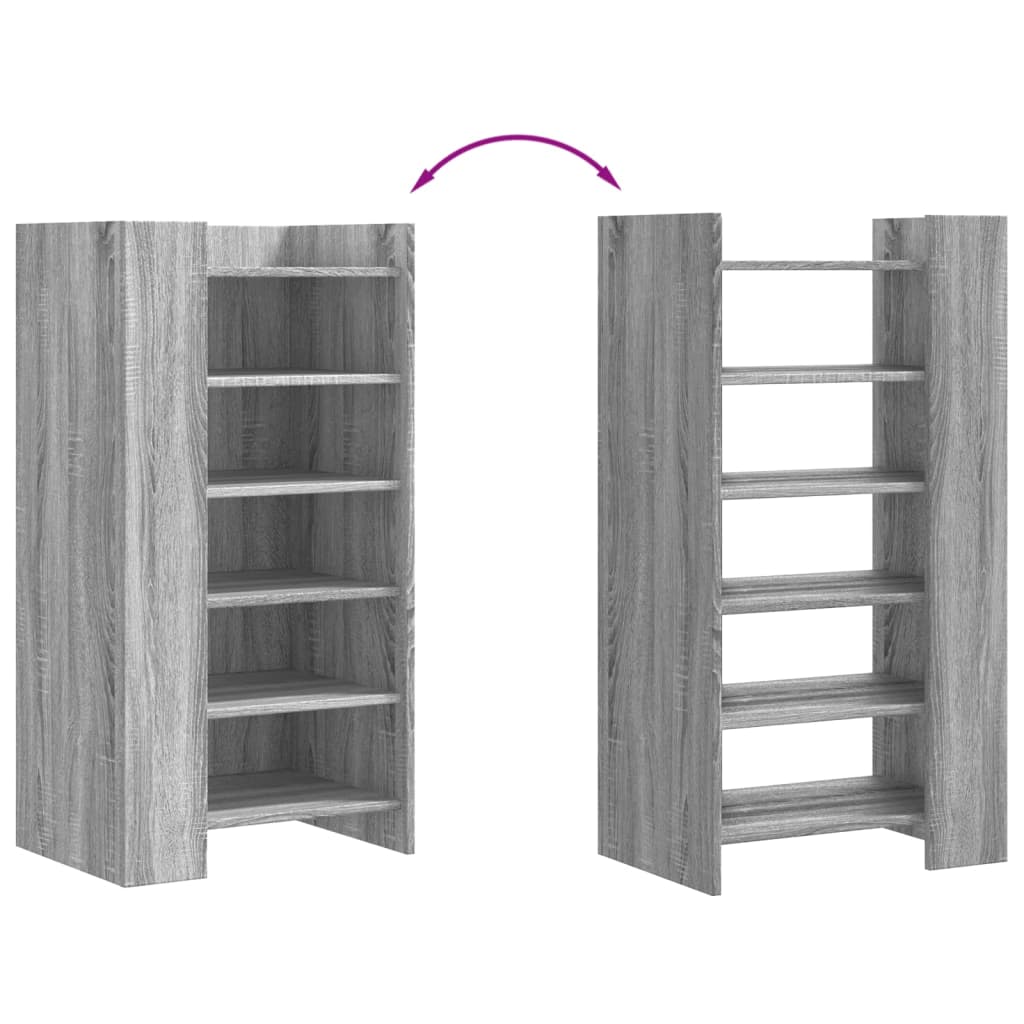 Schuhschrank 52X37,5X100 Cm Holzwerkstoff Grau Sonoma
