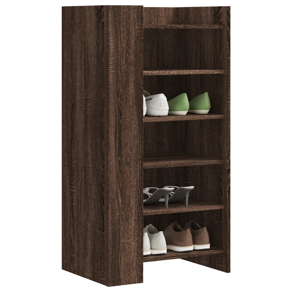 Schuhschrank Braun Eichen-Optik 52X37,5X100 Cm Holzwerkstoff Braune Eiche