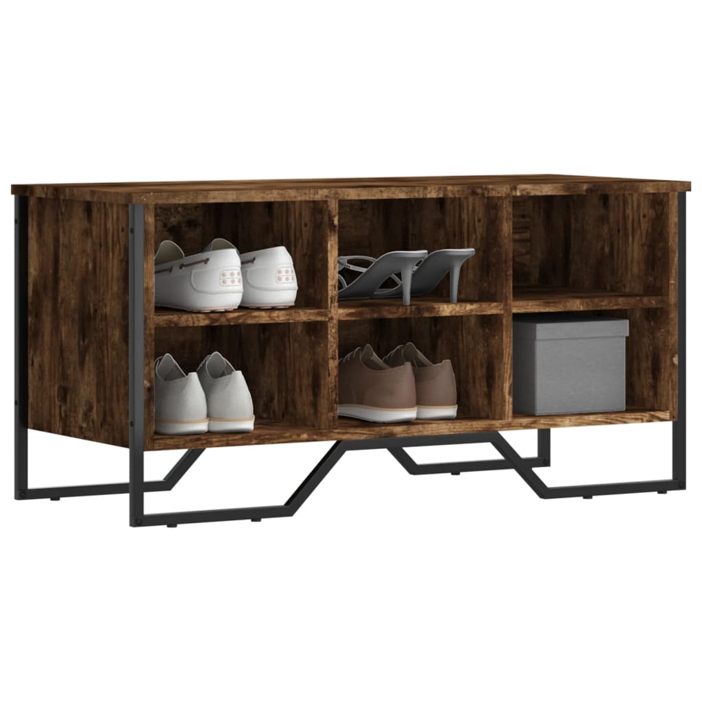 Schuhregal 90X38X61,5 Cm Holzwerkstoff Räuchereiche
