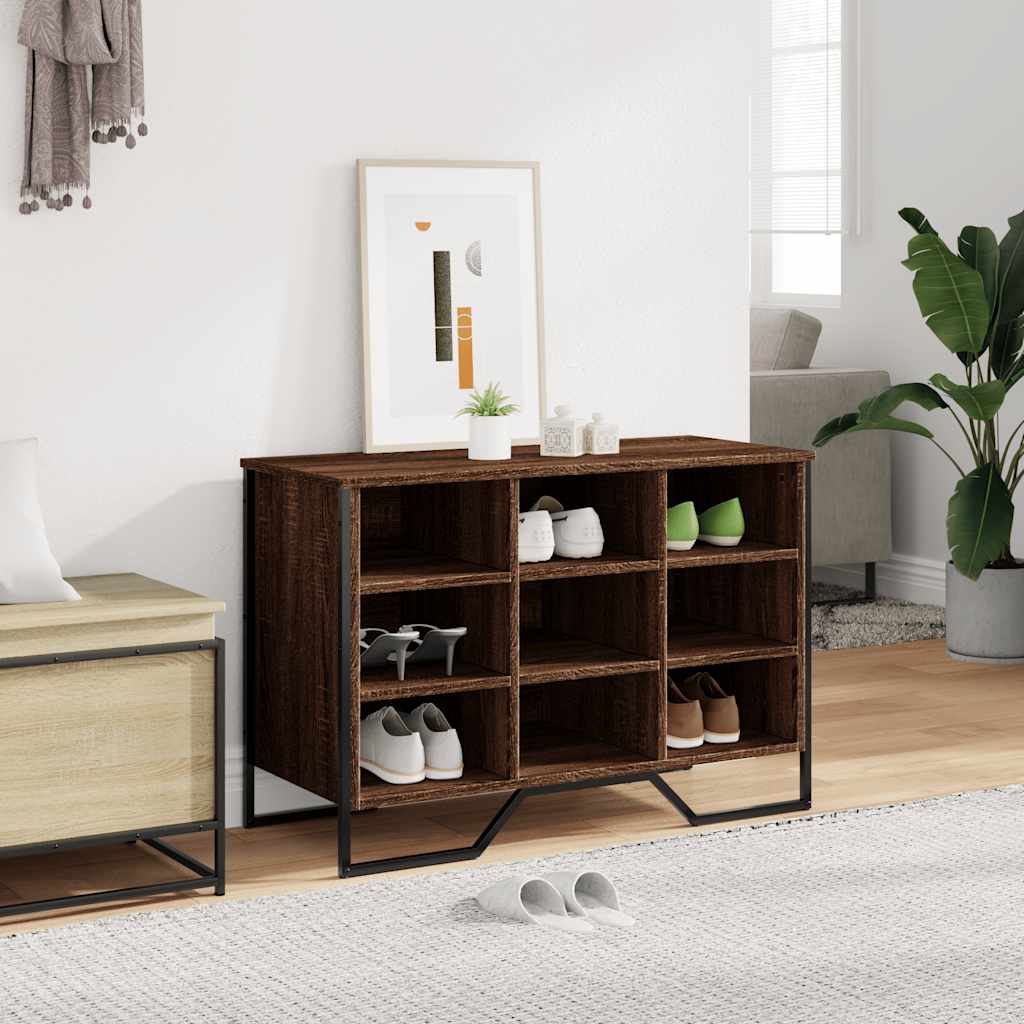 Schuhregal Braun Eichen-Optik 90X38X61,5 Cm Holzwerkstoff Braune Eiche