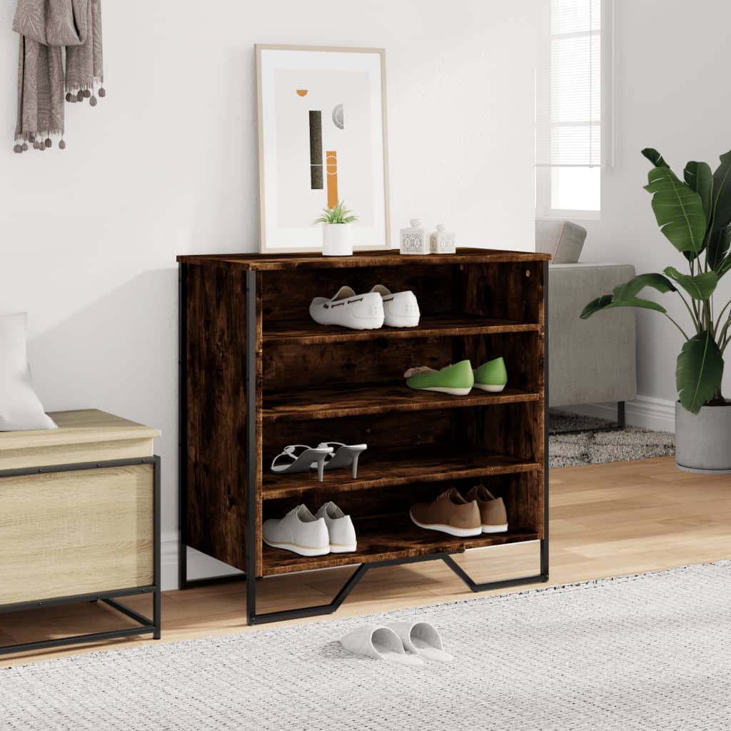 Schuhregal 80X38X78 Cm Holzwerkstoff Räuchereiche