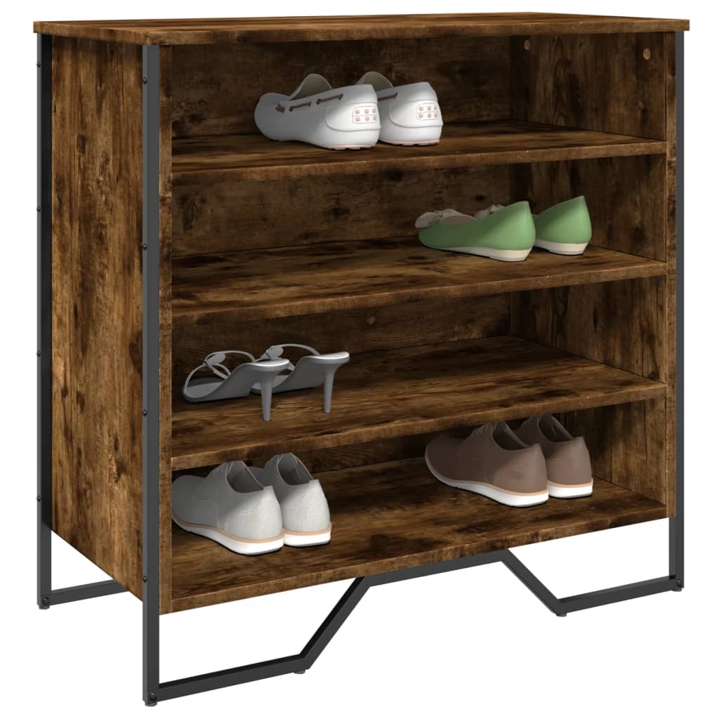 Schuhregal 80X38X78 Cm Holzwerkstoff Räuchereiche