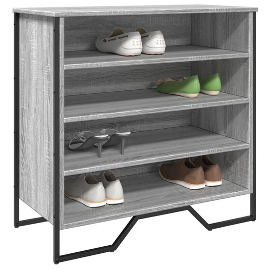 Schuhregal 80X38X78 Cm Holzwerkstoff Grau Sonoma