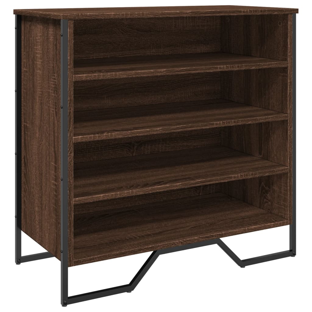 Schuhregal Braun Eichen-Optik 80X38X78 Cm Holzwerkstoff Braune Eiche