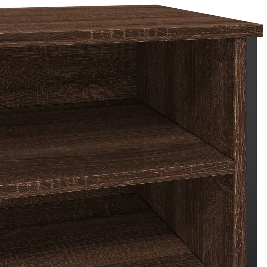 Schuhregal Braun Eichen-Optik 80X38X78 Cm Holzwerkstoff Braune Eiche