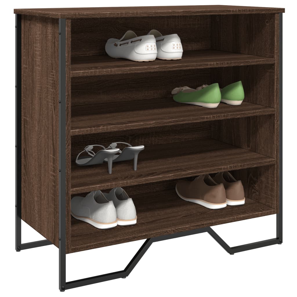 Schuhregal Braun Eichen-Optik 80X38X78 Cm Holzwerkstoff Braune Eiche