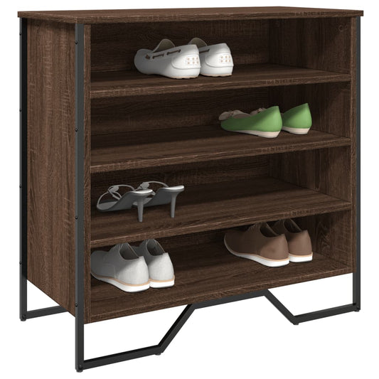 Schuhregal Braun Eichen-Optik 80X38X78 Cm Holzwerkstoff Braune Eiche