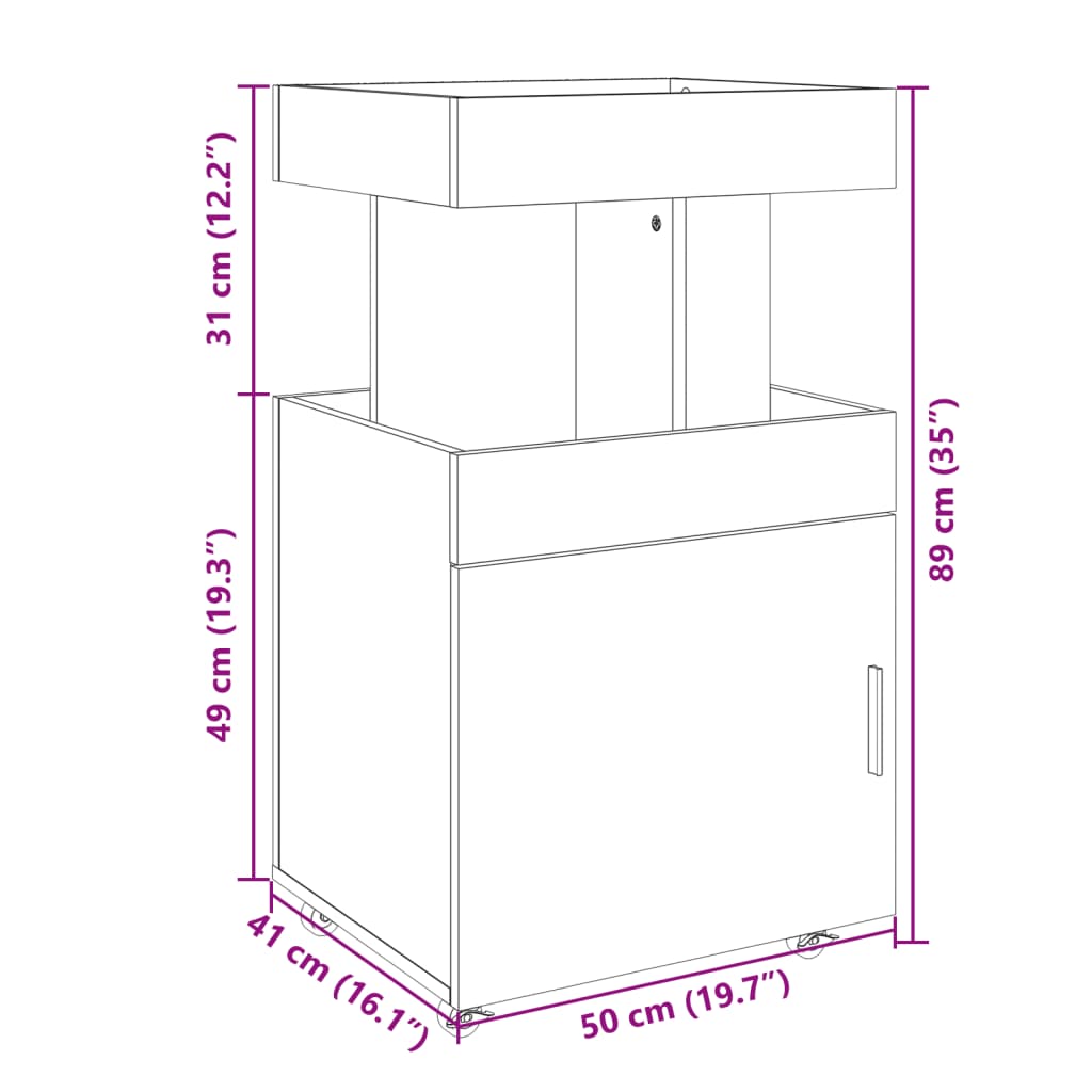 Barwagen 50X41X89 Cm Holzwerkstoff