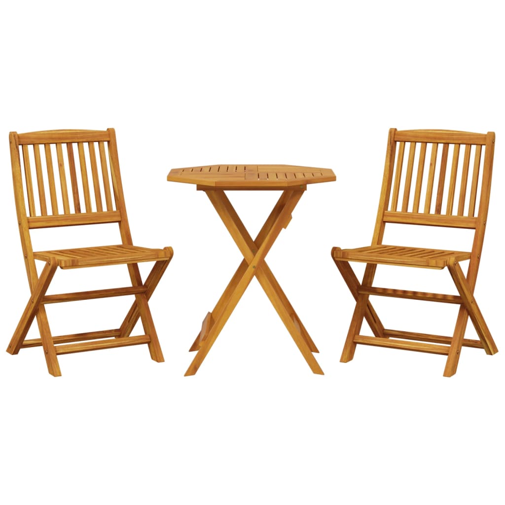 3-Tlg. Bistro-Set Klappbar Massivholz Akazie