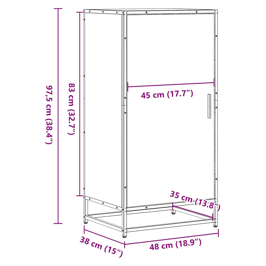 Schuhregal 48X38X97,5 Cm Holzwerkstoff Räuchereiche