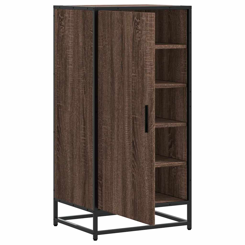 Schuhregal Braun Eichen-Optik 48X38X97,5 Cm Holzwerkstoff Braune Eiche