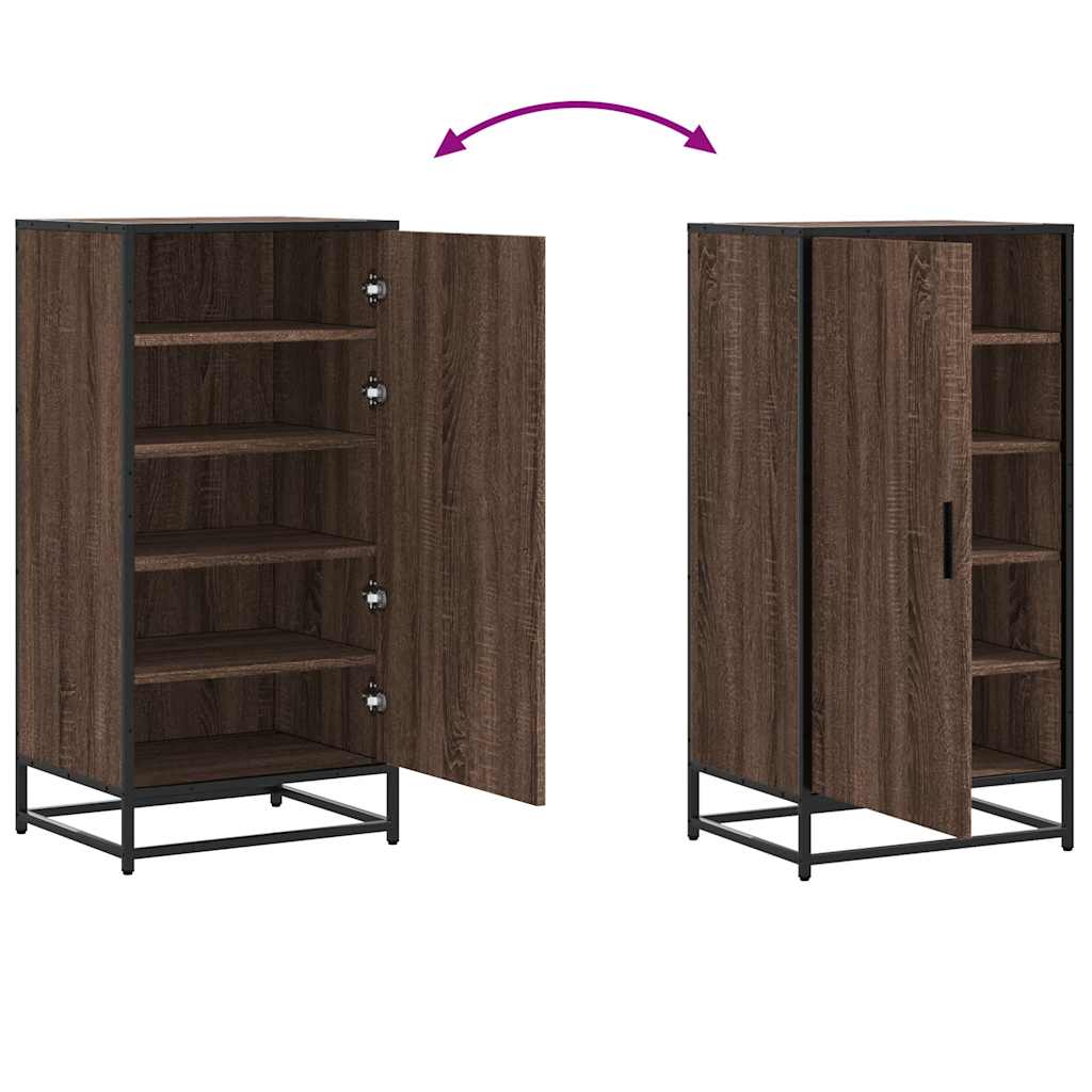 Schuhregal Braun Eichen-Optik 48X38X97,5 Cm Holzwerkstoff Braune Eiche