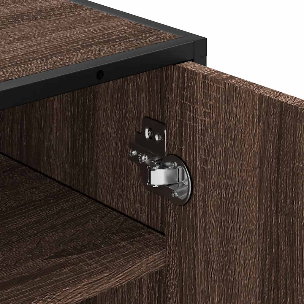 Schuhregal Braun Eichen-Optik 48X38X97,5 Cm Holzwerkstoff Braune Eiche