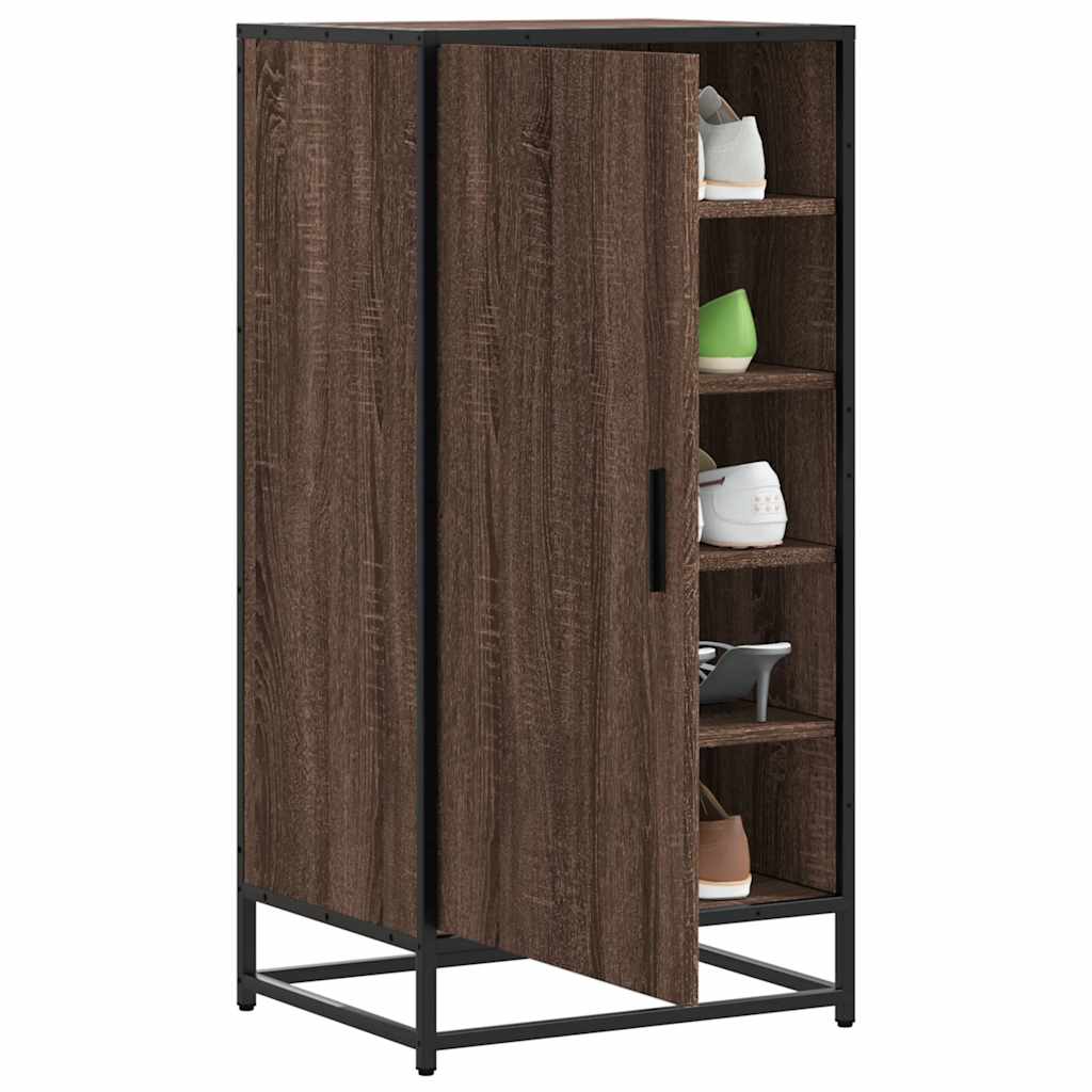Schuhregal Braun Eichen-Optik 48X38X97,5 Cm Holzwerkstoff Braune Eiche
