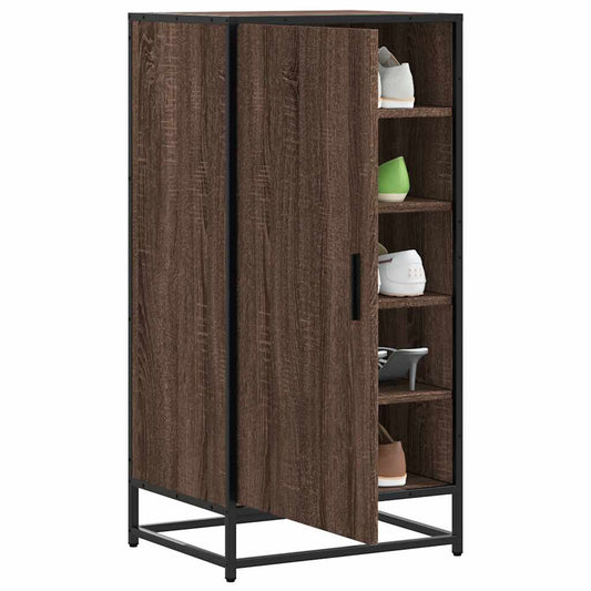 Schuhregal Braun Eichen-Optik 48X38X97,5 Cm Holzwerkstoff Braune Eiche