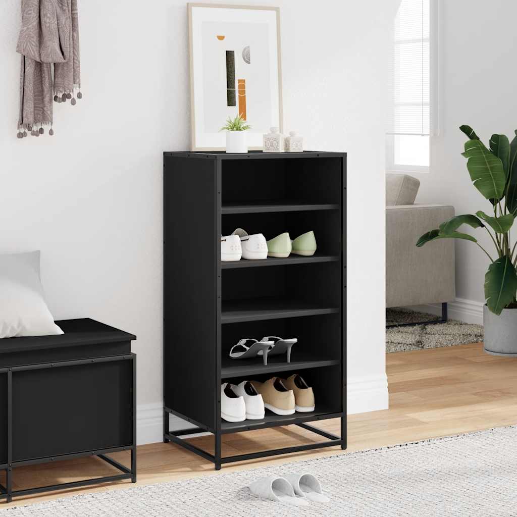 Schuhregal 48X38X97,5 Cm Holzwerkstoff Schwarz