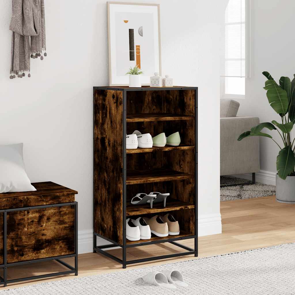 Schuhregal 48X38X97,5 Cm Holzwerkstoff Räuchereiche