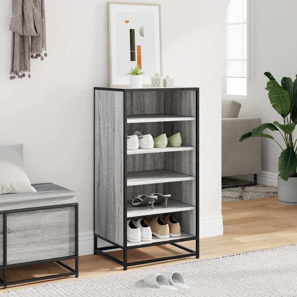 Schuhregal 48X38X97,5 Cm Holzwerkstoff Grau Sonoma