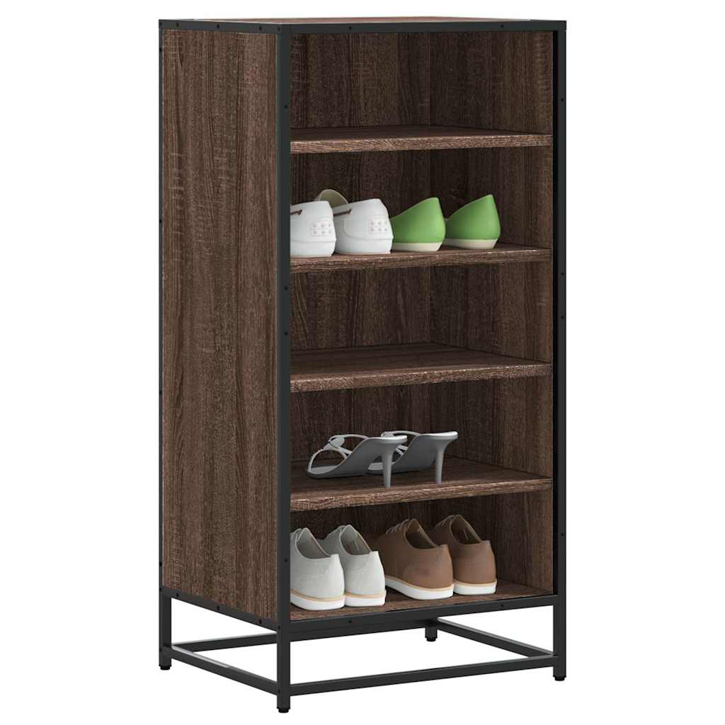 Schuhregal Braun Eichen-Optik 48X38X97,5 Cm Holzwerkstoff Braune Eiche
