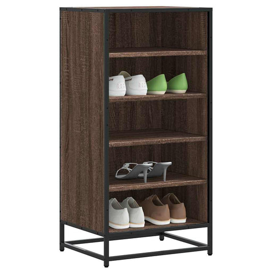 Schuhregal Braun Eichen-Optik 48X38X97,5 Cm Holzwerkstoff Braune Eiche