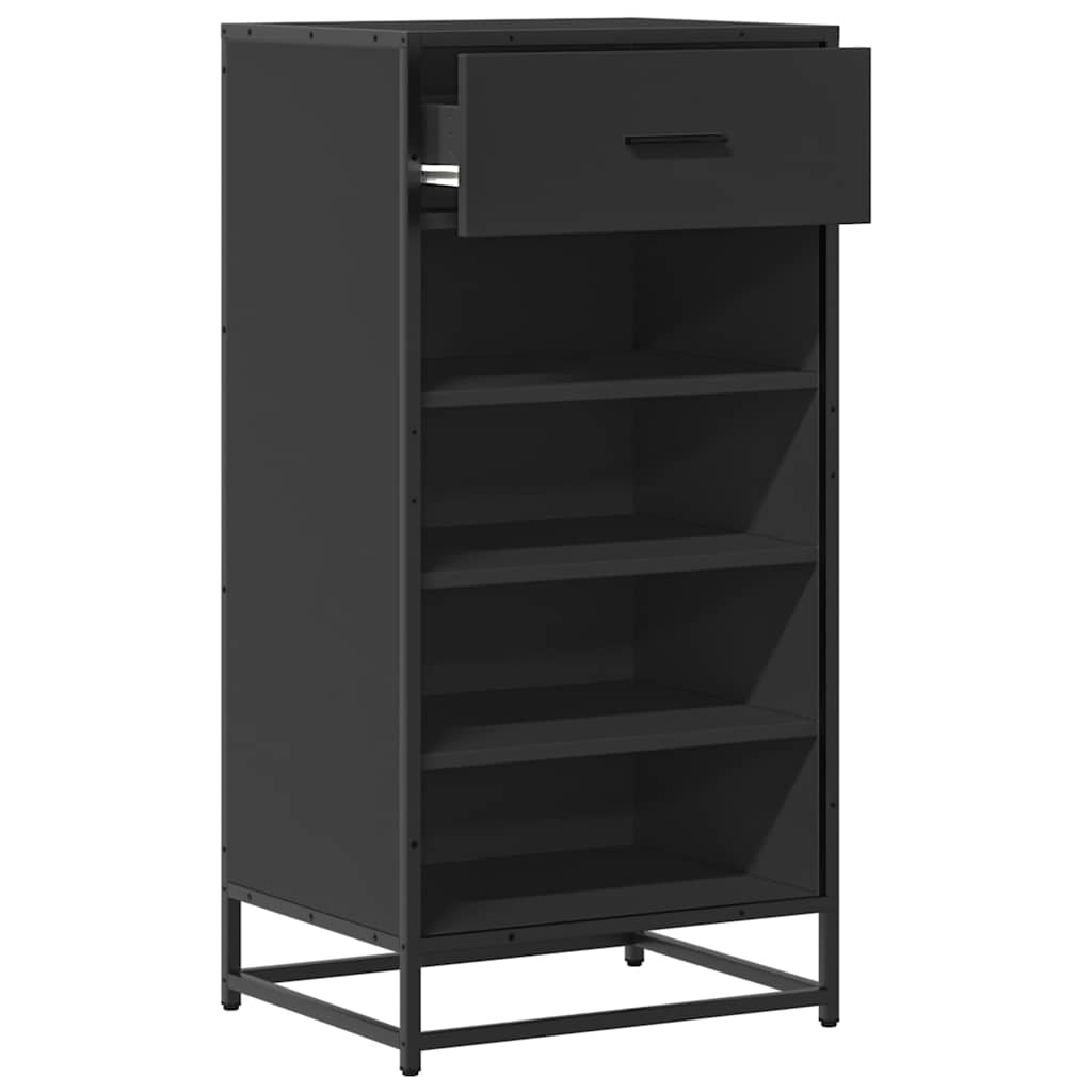 Schuhregal 48X38X97,5 Cm Holzwerkstoff Schwarz