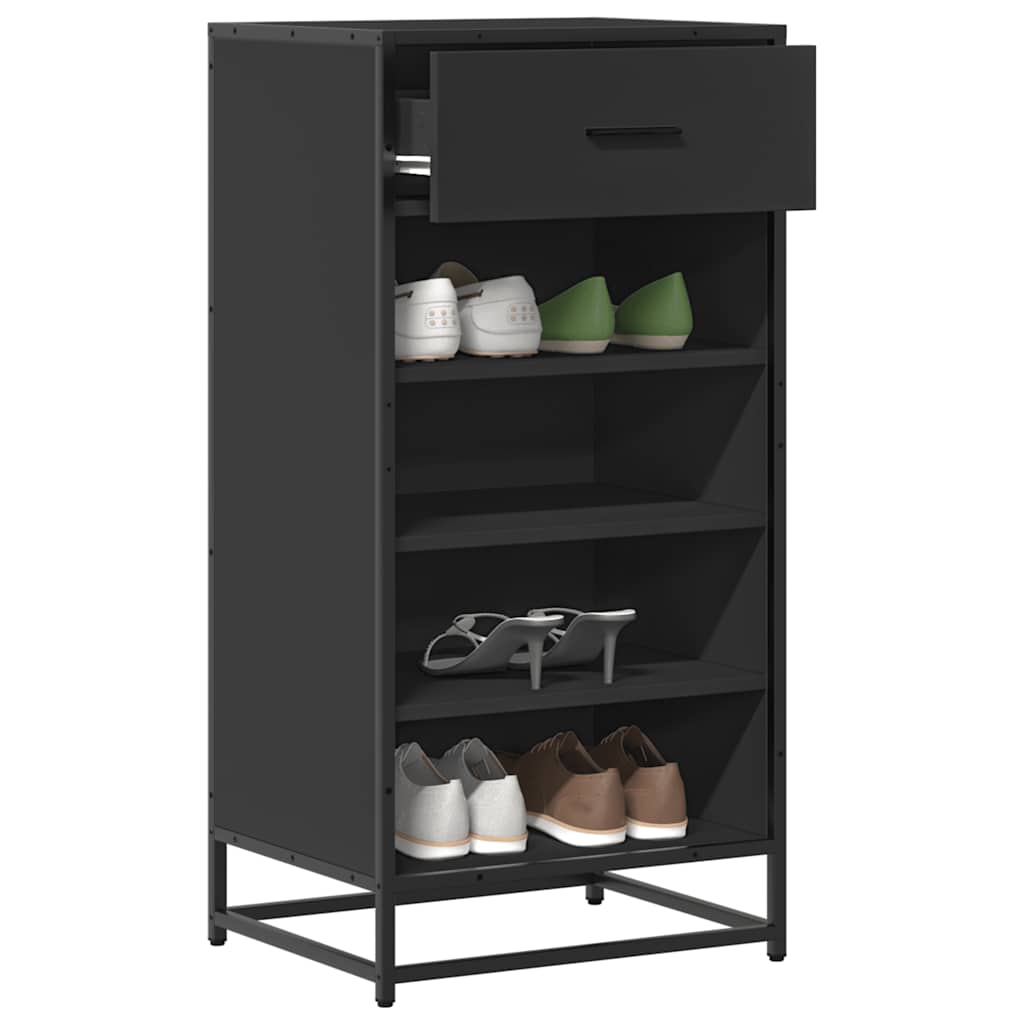 Schuhregal 48X38X97,5 Cm Holzwerkstoff Schwarz