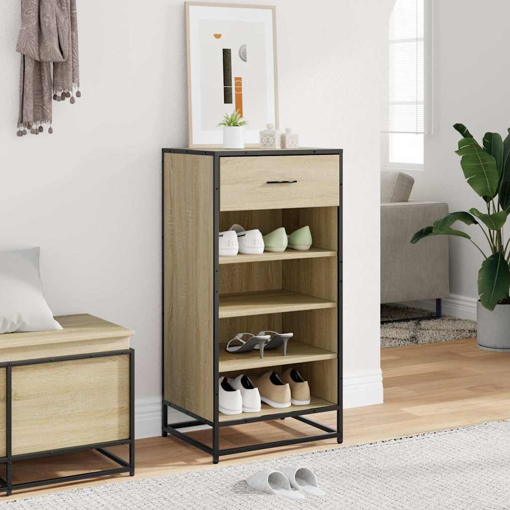 Schuhregal Sonoma-Eiche 48X38X97,5 Cm Holzwerkstoff Sonoma Eiche