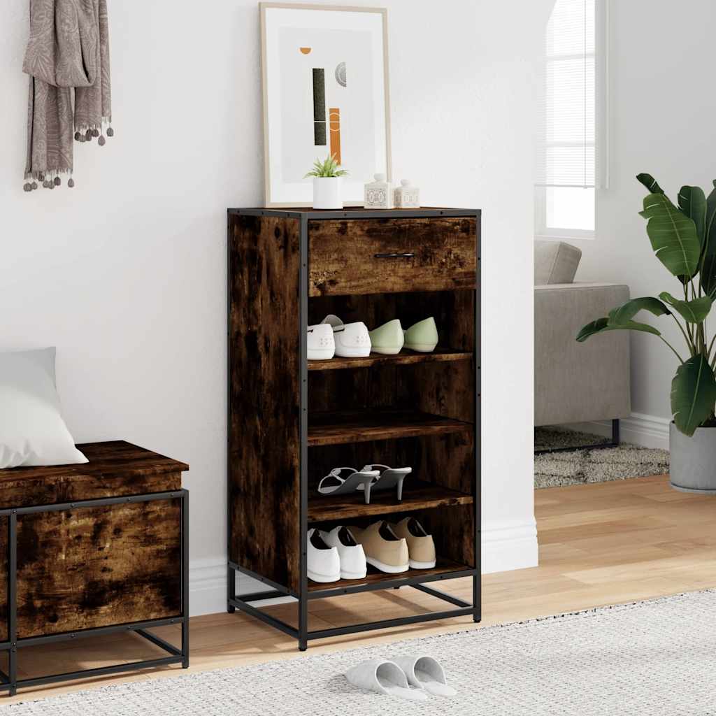 Schuhregal 48X38X97,5 Cm Holzwerkstoff Räuchereiche