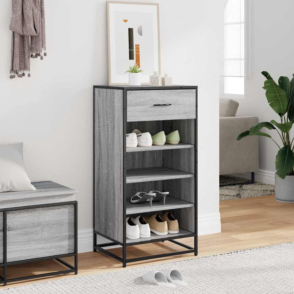 Schuhregal 48X38X97,5 Cm Holzwerkstoff Grau Sonoma