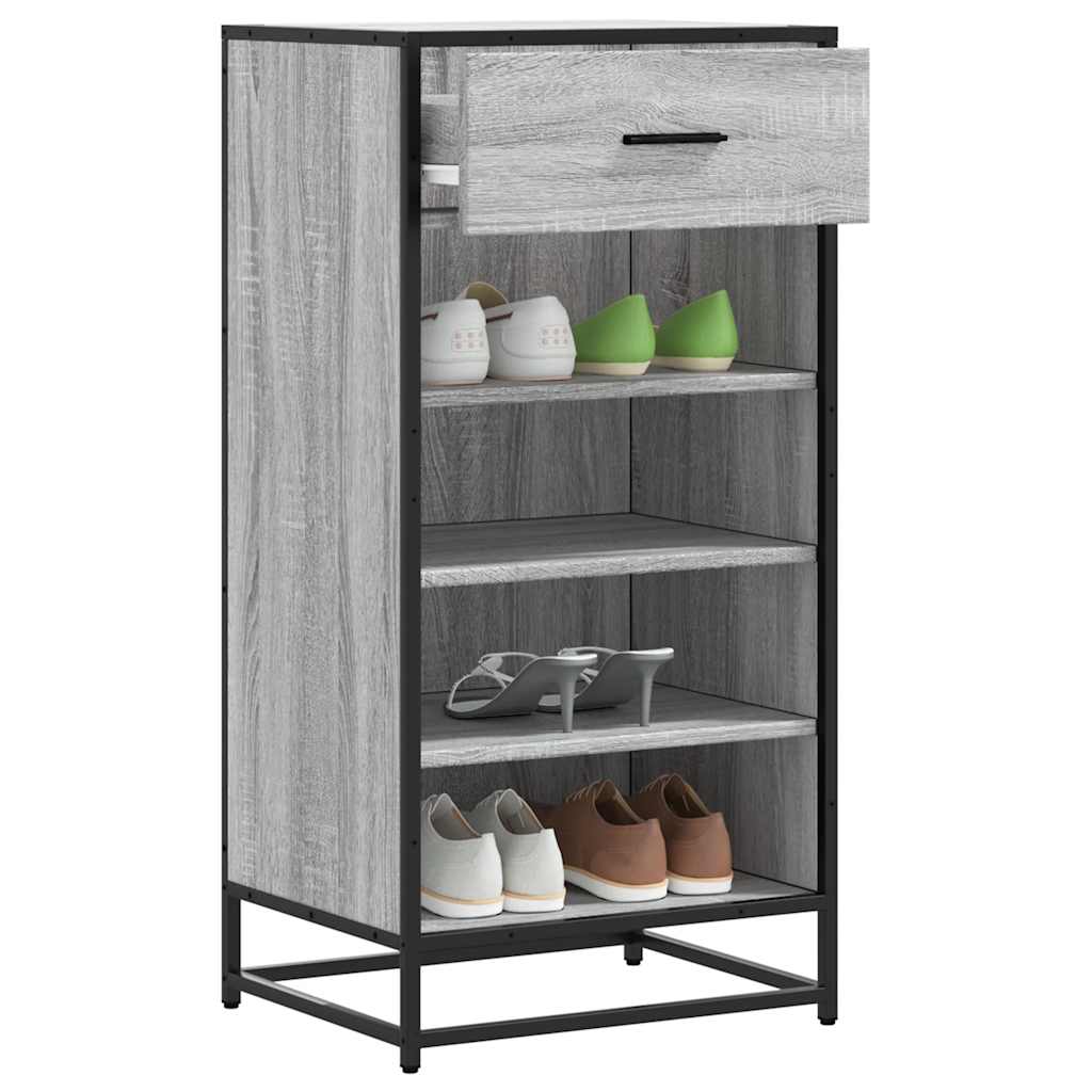 Schuhregal 48X38X97,5 Cm Holzwerkstoff Grau Sonoma