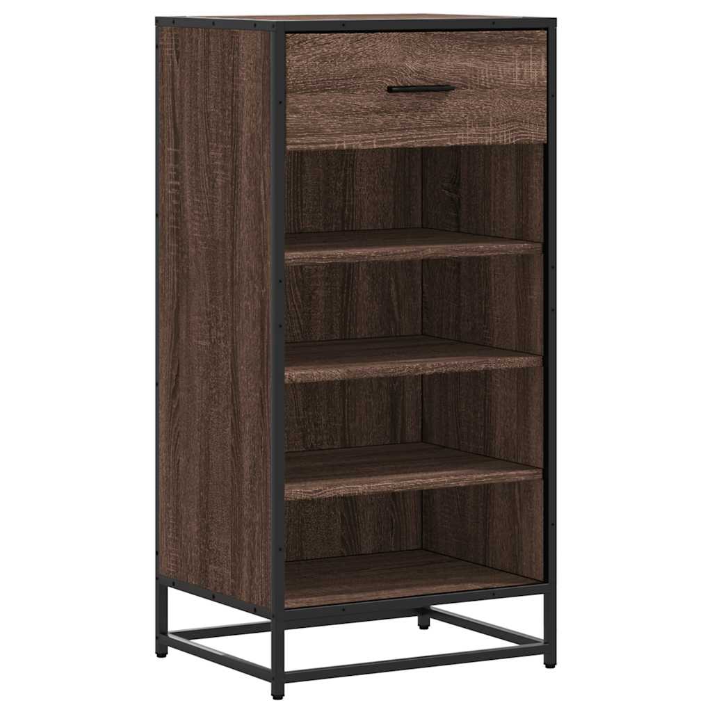 Schuhregal Braun Eichen-Optik 48X38X97,5 Cm Holzwerkstoff Braune Eiche