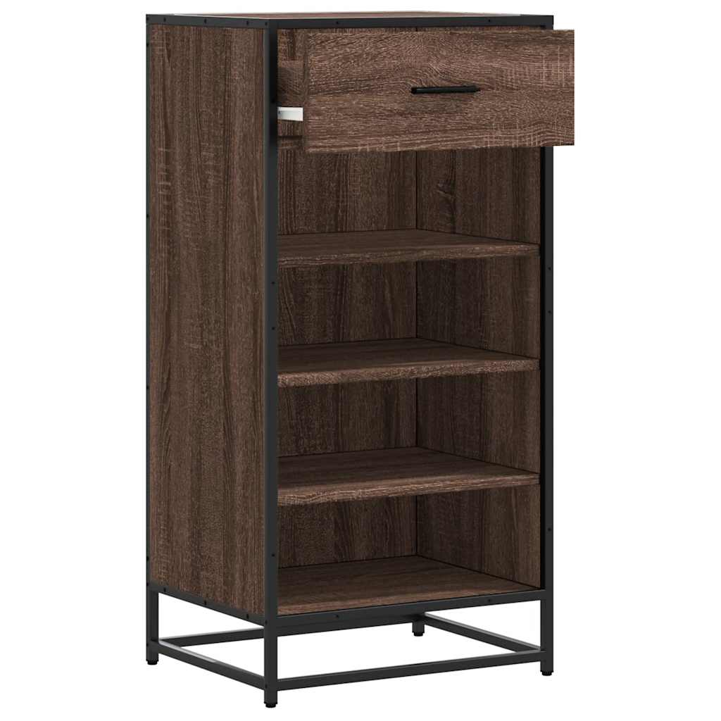 Schuhregal Braun Eichen-Optik 48X38X97,5 Cm Holzwerkstoff Braune Eiche