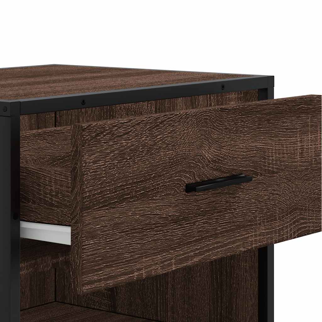 Schuhregal Braun Eichen-Optik 48X38X97,5 Cm Holzwerkstoff Braune Eiche