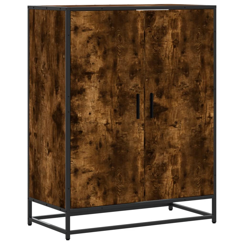 Schuhschrank 75X38X97,5 Cm Holzwerkstoff Metall Räuchereiche