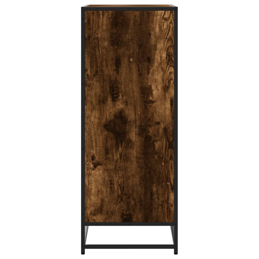 Schuhschrank 75X38X97,5 Cm Holzwerkstoff Metall Räuchereiche
