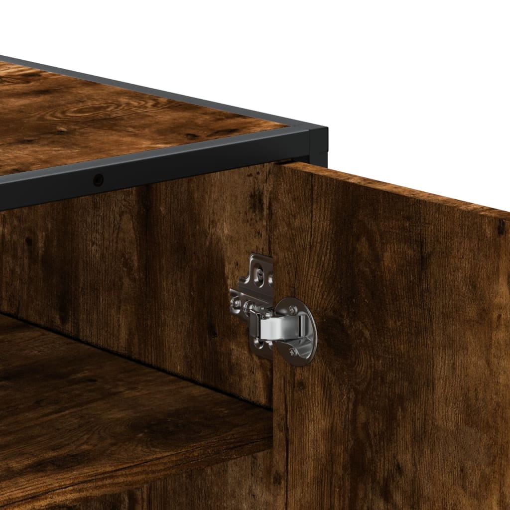 Schuhschrank 75X38X97,5 Cm Holzwerkstoff Metall Räuchereiche