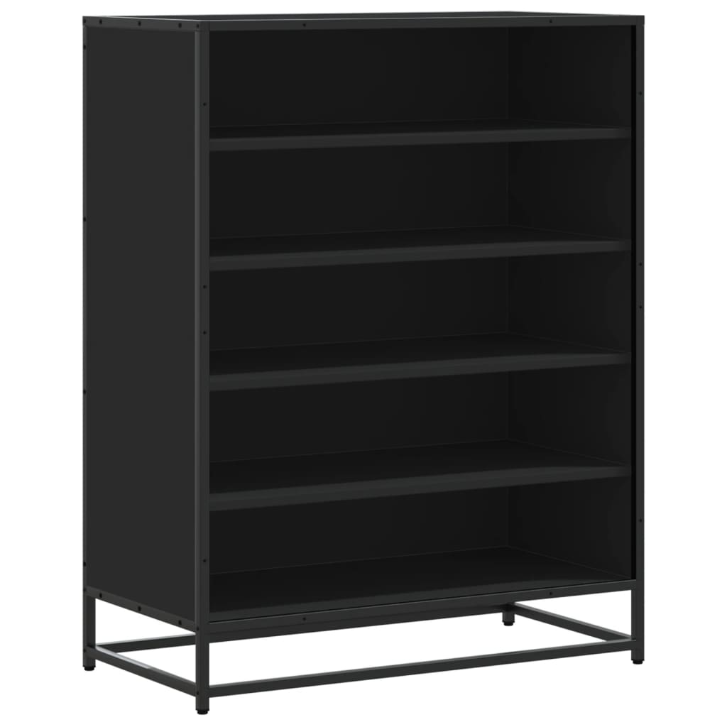 Schuhschrank 75X38X97,5 Cm Holzwerkstoff Metall Schwarz