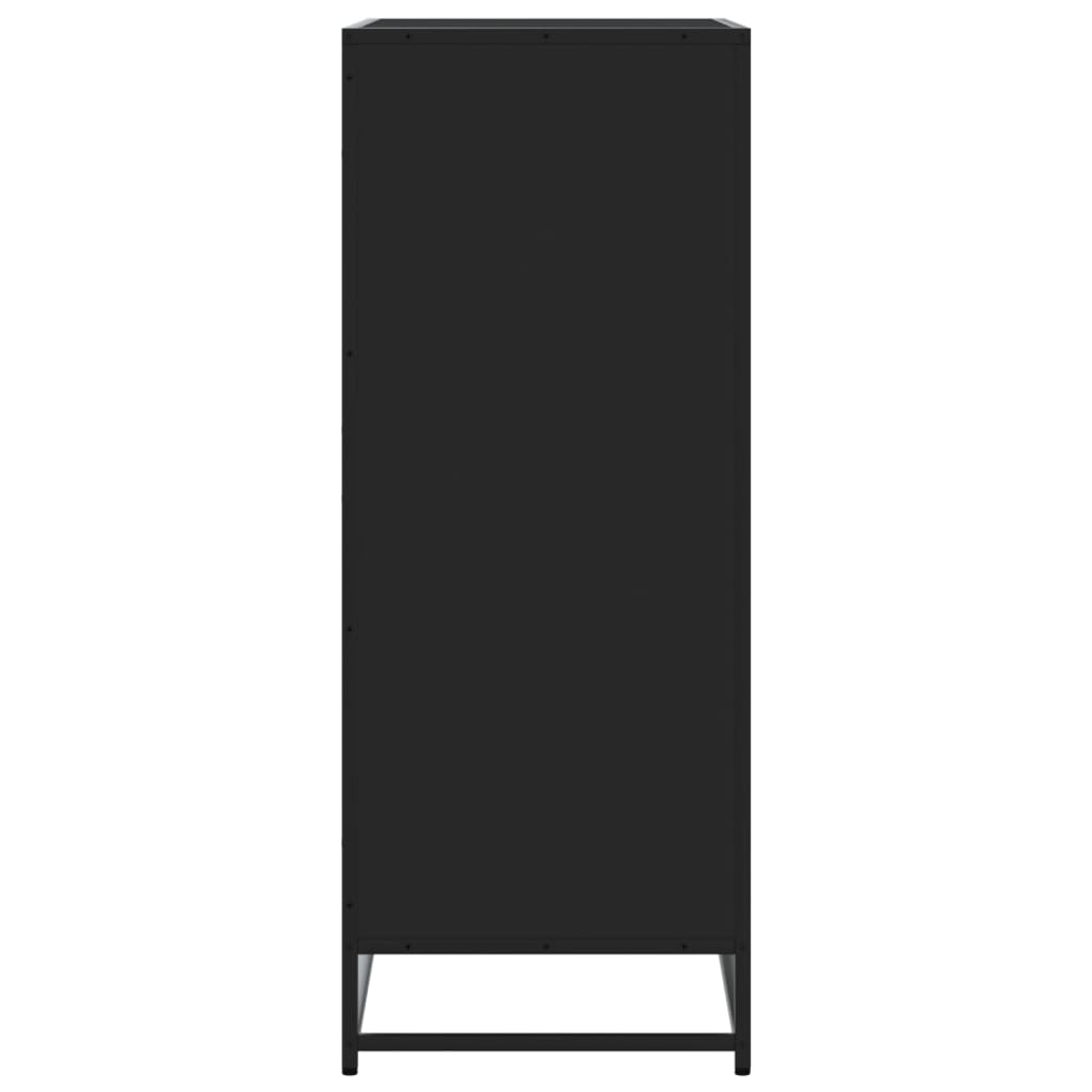 Schuhschrank 75X38X97,5 Cm Holzwerkstoff Metall Schwarz