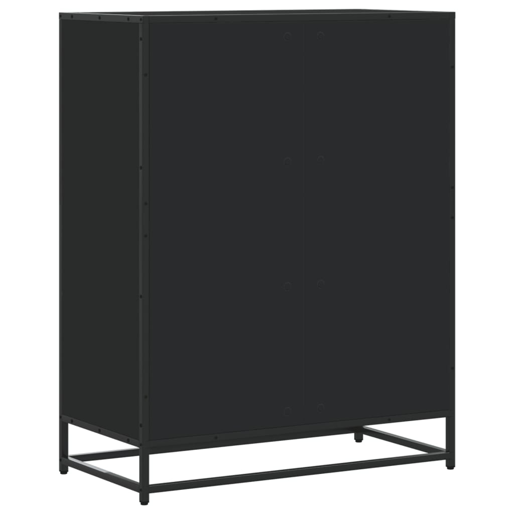 Schuhschrank 75X38X97,5 Cm Holzwerkstoff Metall Schwarz