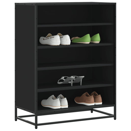 Schuhschrank 75X38X97,5 Cm Holzwerkstoff Metall Schwarz
