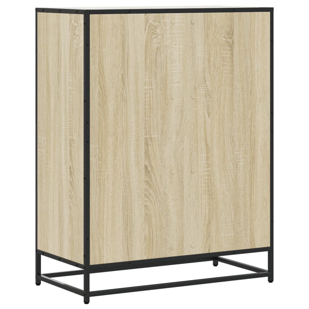 Schuhschrank 75X38X97,5 Cm Holzwerkstoff Metall Sonoma Eiche