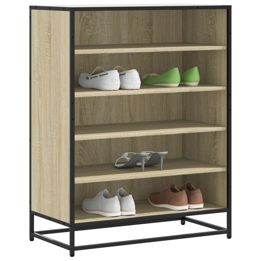 Schuhschrank 75X38X97,5 Cm Holzwerkstoff Metall Sonoma Eiche