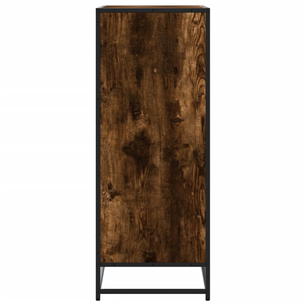 Schuhschrank 75X38X97,5 Cm Holzwerkstoff Metall Räuchereiche