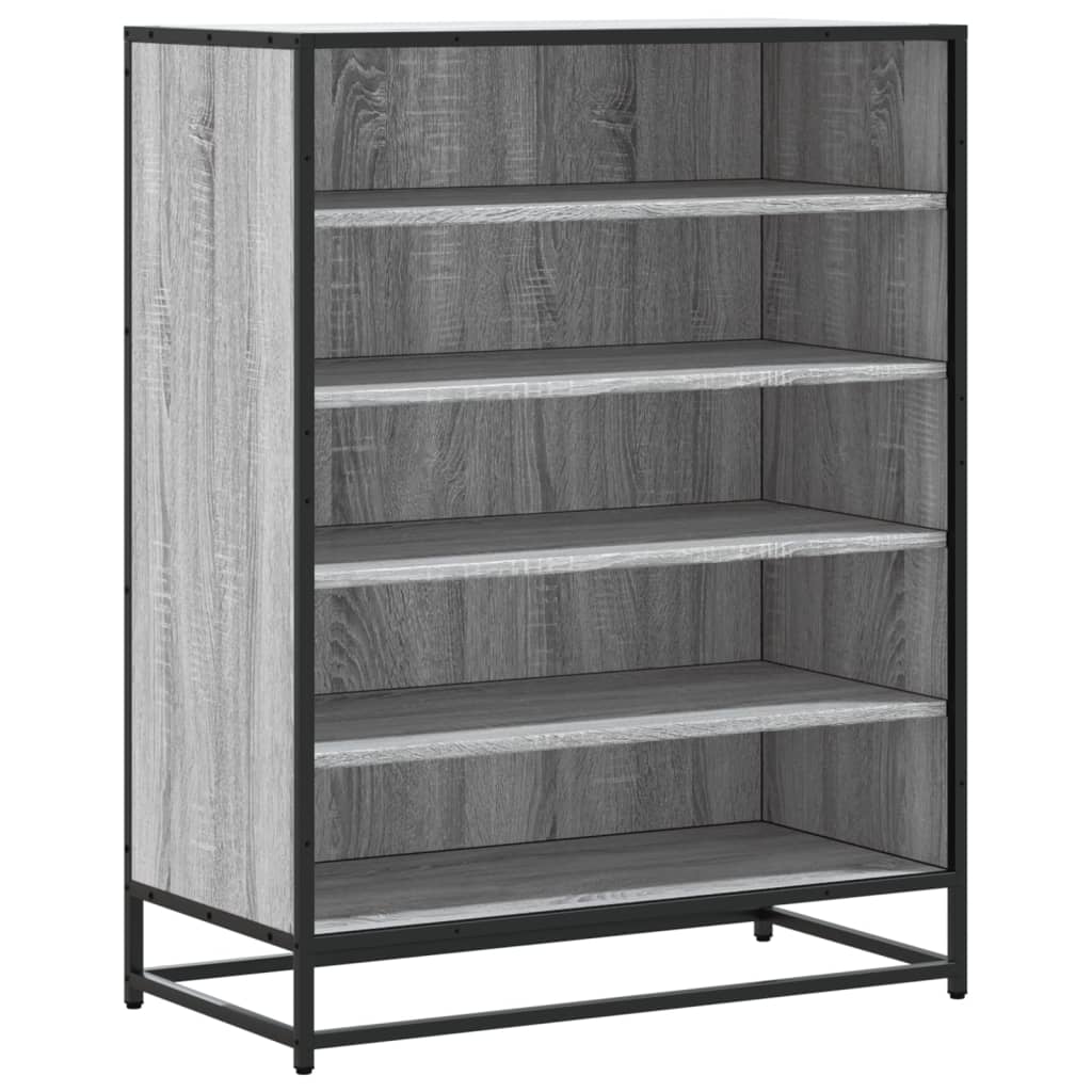 Schuhschrank 75X38X97,5 Cm Holzwerkstoff Metall Grau Sonoma