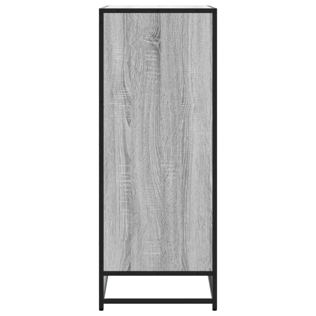 Schuhschrank 75X38X97,5 Cm Holzwerkstoff Metall Grau Sonoma