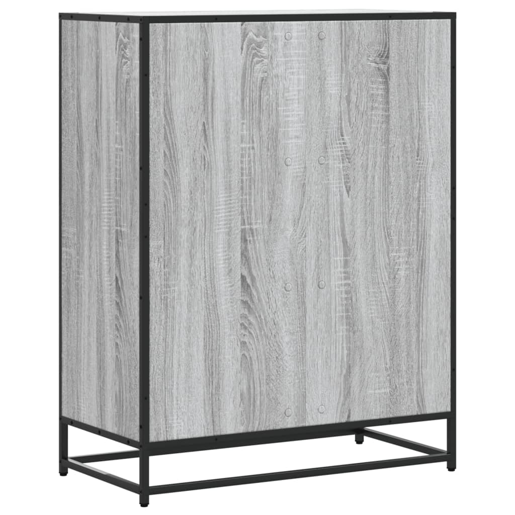 Schuhschrank 75X38X97,5 Cm Holzwerkstoff Metall Grau Sonoma