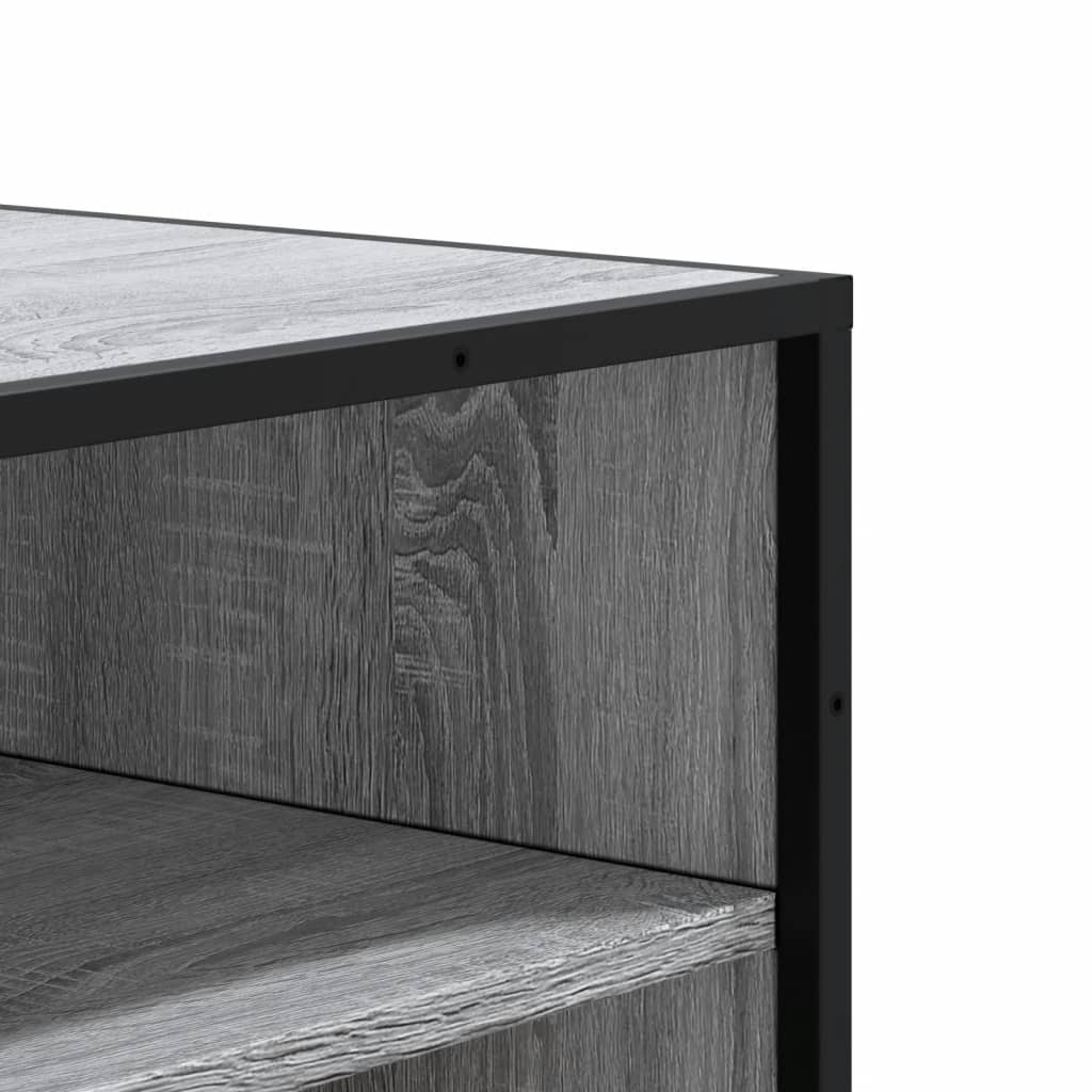 Schuhschrank 75X38X97,5 Cm Holzwerkstoff Metall Grau Sonoma