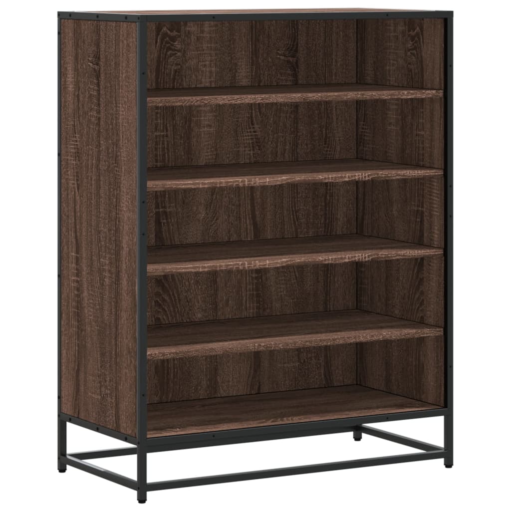 Schuhschrank Eichen-Optik 75X38X97,5 Cm Holzwerkstoff Metall Braune Eiche