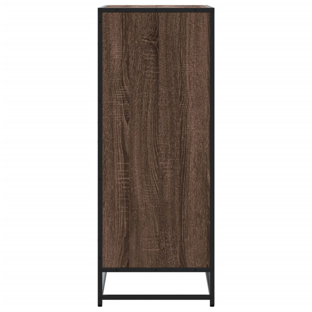 Schuhschrank Eichen-Optik 75X38X97,5 Cm Holzwerkstoff Metall Braune Eiche