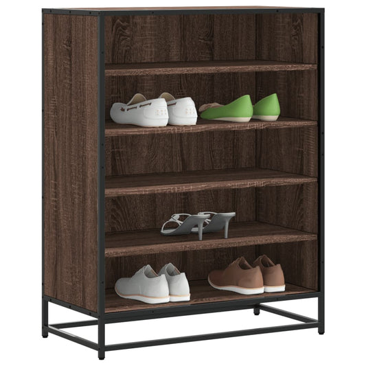 Schuhschrank Eichen-Optik 75X38X97,5 Cm Holzwerkstoff Metall Braune Eiche
